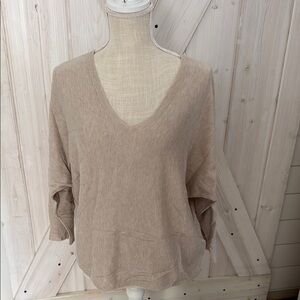 Beige V-Neck Sweater